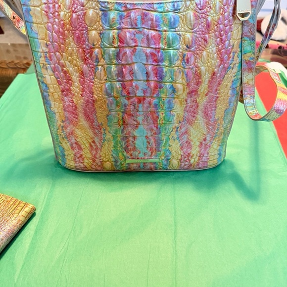 Colorful Crocodile Embossed Women's Bag and Wallet Set by Brahmin - Picture 2 of 13